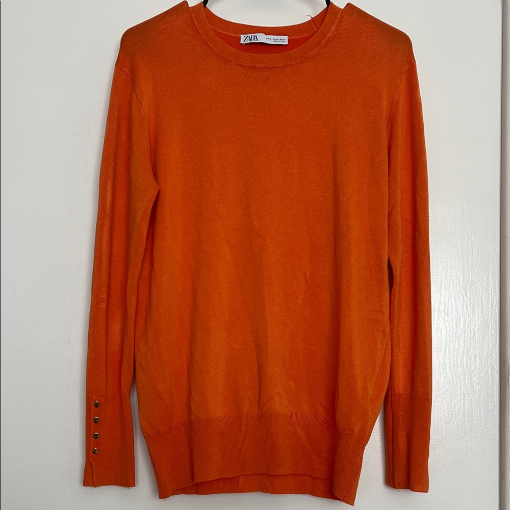 Zara Vibrant Orange Knit Top